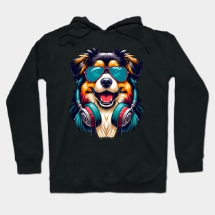 Tibetan Terrier Smiling DJ in Colorful Japanese Art Hoodie